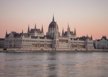 Professionelle Firmengründung in Ungarn 2024: Geschäftsmann mit Aktenkoffer vor ungarischer Flagge