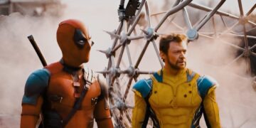Deadpool 3 Filmplakat mit Ryan Reynolds als Deadpool, Ankündigung für Kinostart 2024